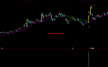 【精选指标】见底反弹指标包含主副图选 量能突变  绿紫护航 源码无未来函数